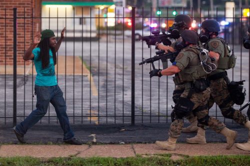 Riot Police Confront a Protestor